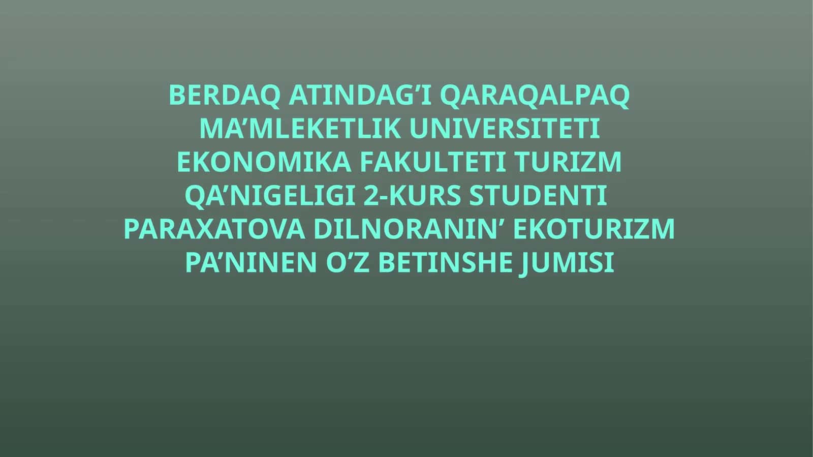 Ekoturizm