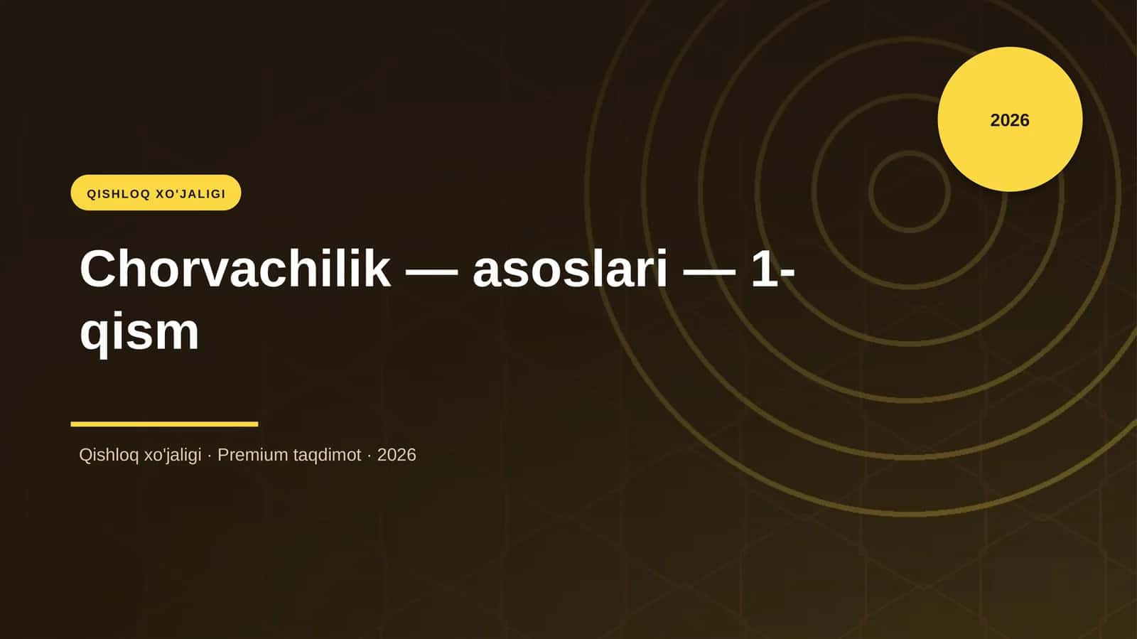 Chorvachilik — asoslari — 1-qism
