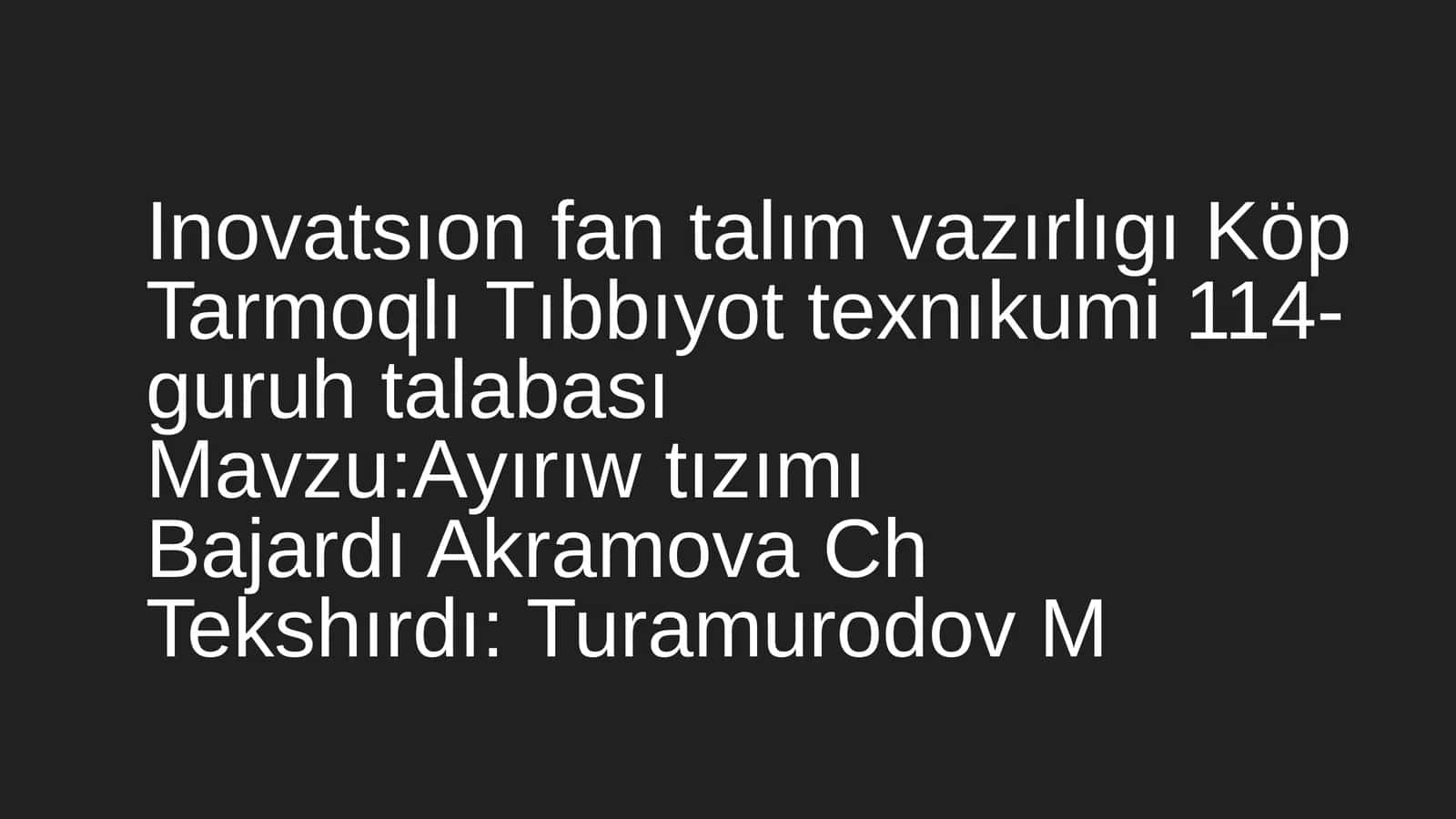Ayırıw tızımı