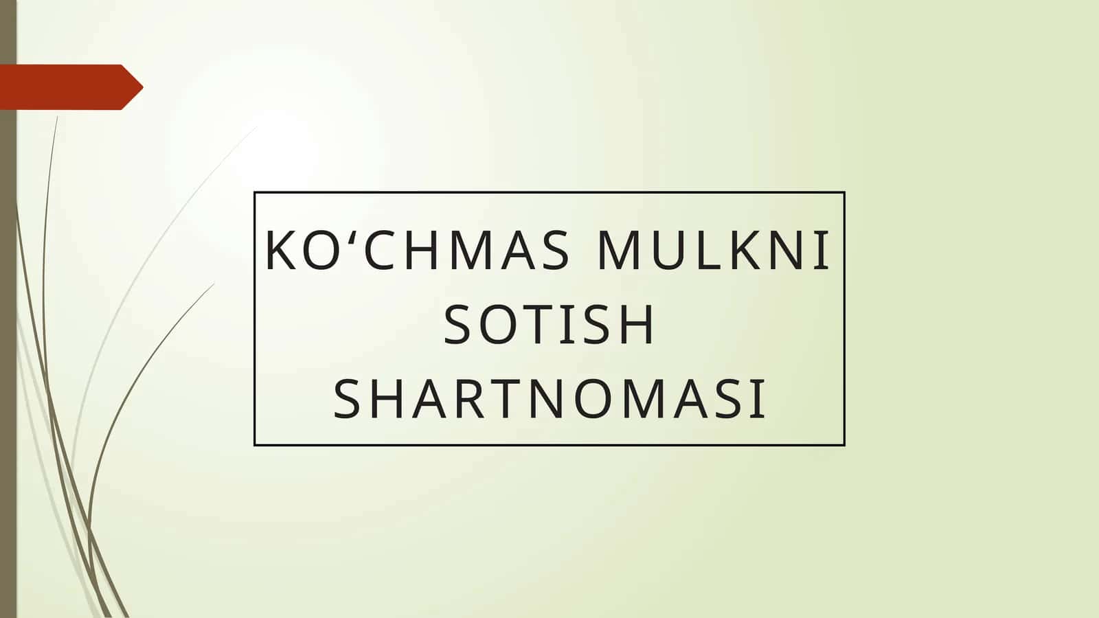 KO‘CHMAS MULKNI SOTISH SHARTNOMASI