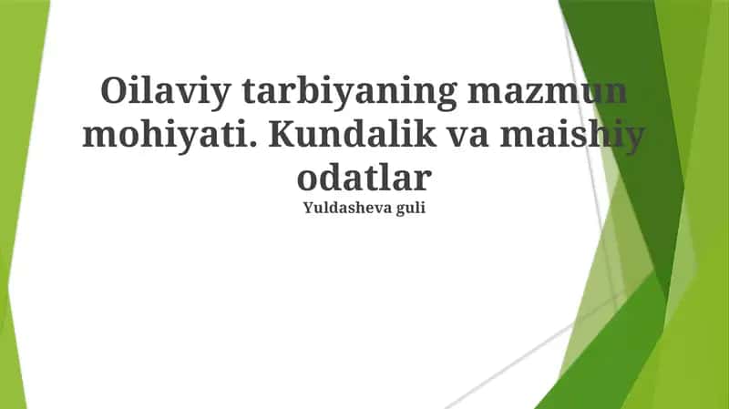 Oilaviy Tarbiya