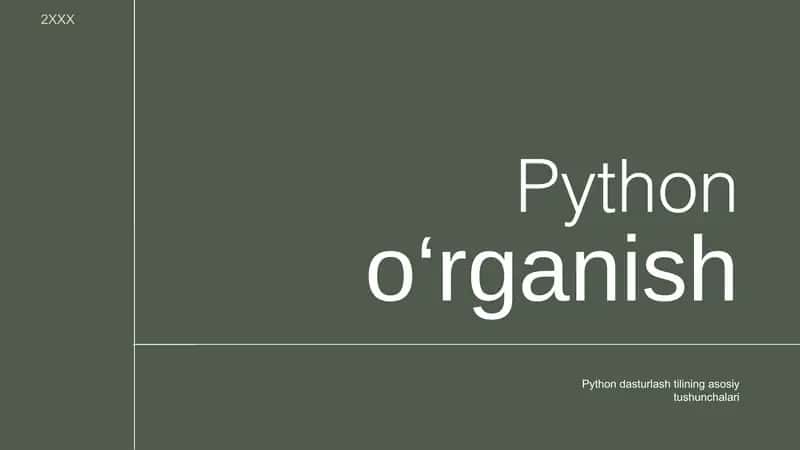 Python o‘rganish