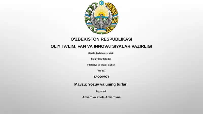 Yozuv va uning turlari