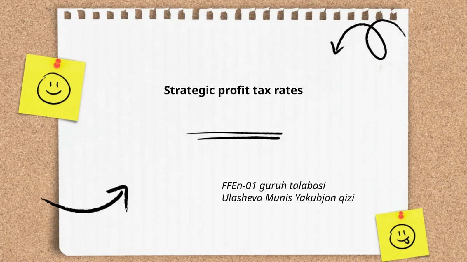 Strategic profit tax rates