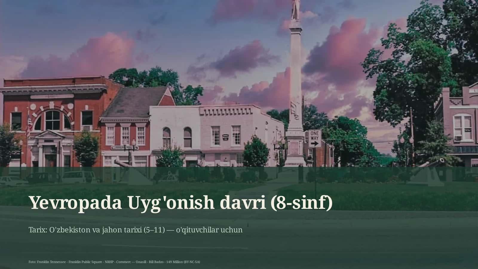 Yevropada Uyg'onish davri (8-sinf)