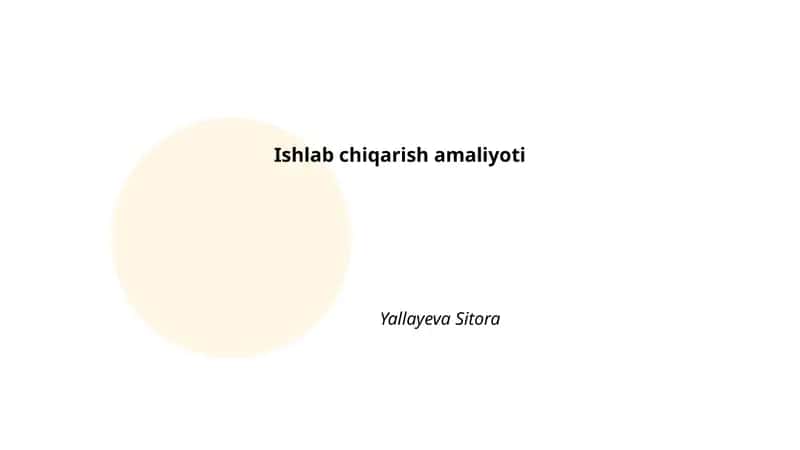 Ishlab chiqarish amaliyoti