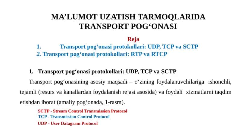 Transport pog‘onasi protokollari