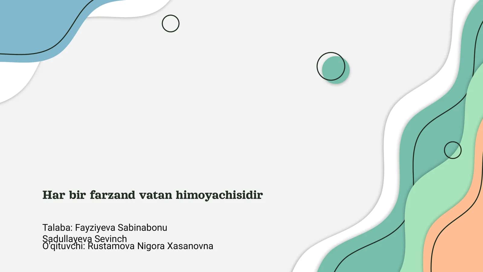 Har bir farzand vatan himoyachisidir