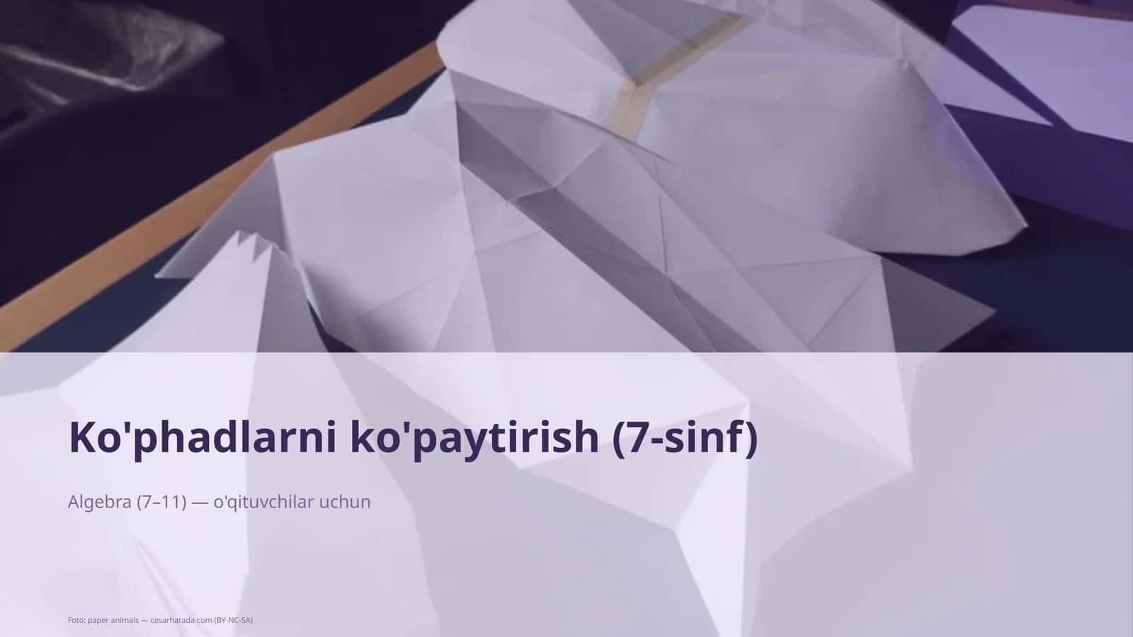 Ko'phadlarni ko'paytirish (7-sinf)