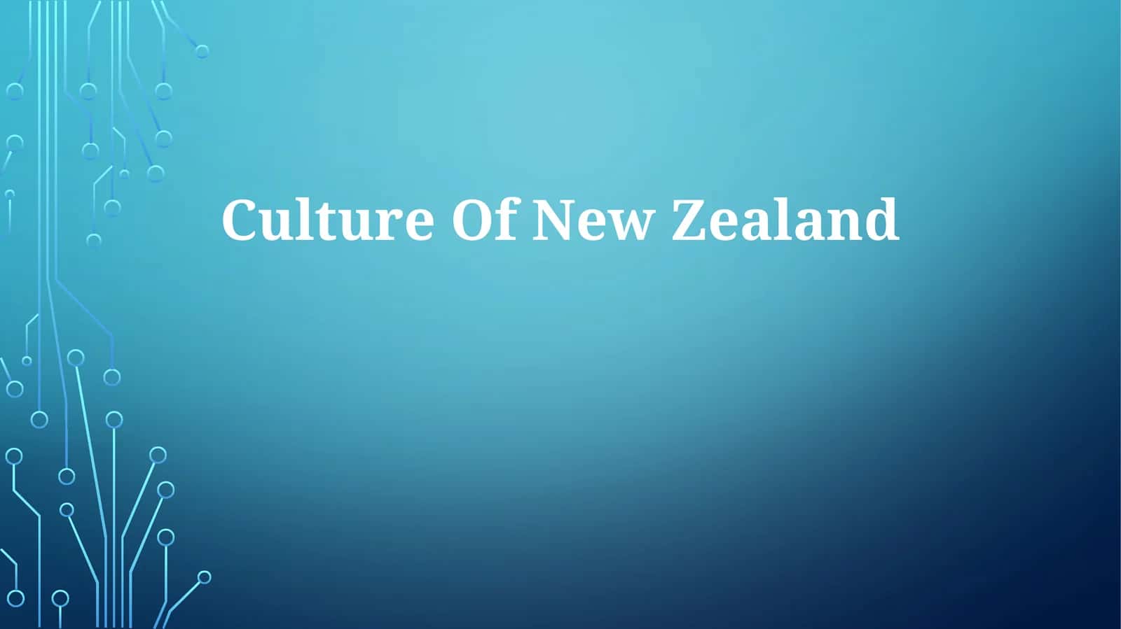 Culture Of New Zealand