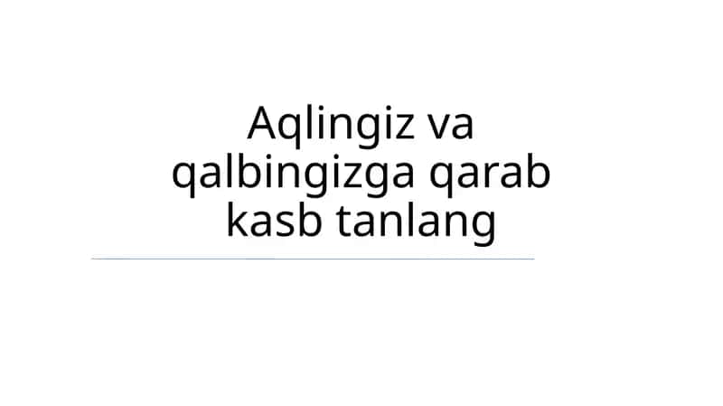 Kasb tanlash