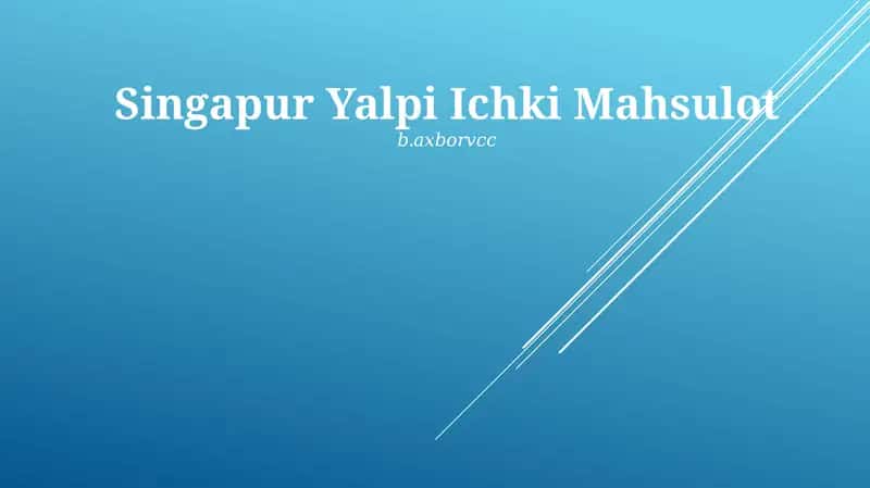 Singapur Yalpi Ichki Mahsulot