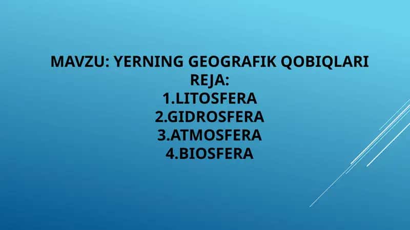 Yerning geografik qobiqlari