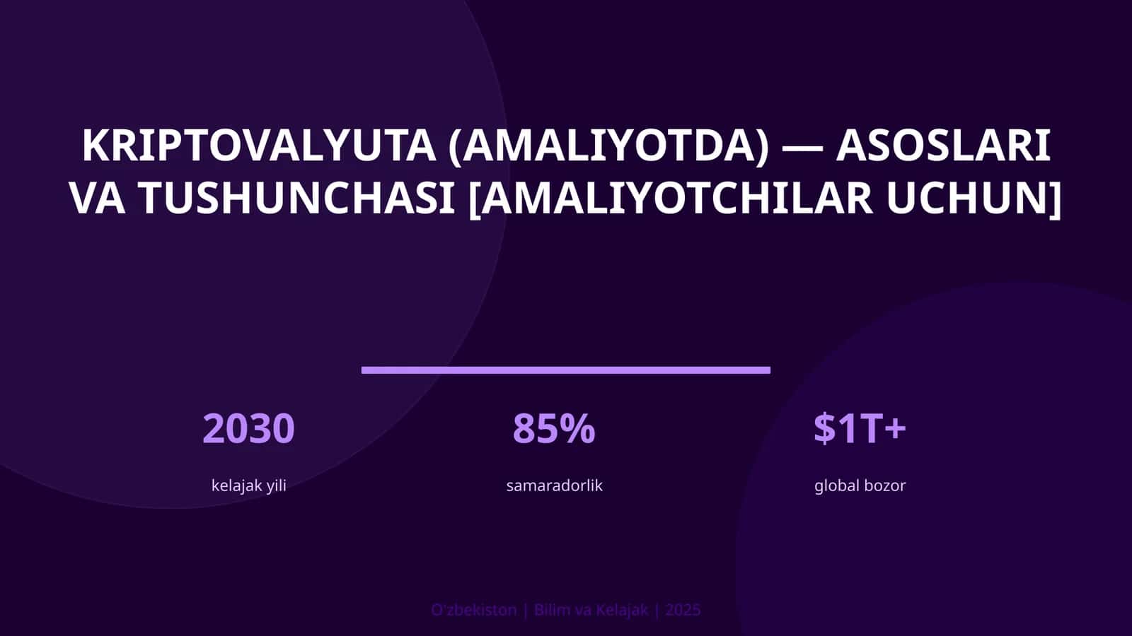 KRIPTOVALYUTA (AMALIYOTDA) — ASOSLARI VA TUSHUNCHASI [AMALIYOTCHILAR UCHUN]