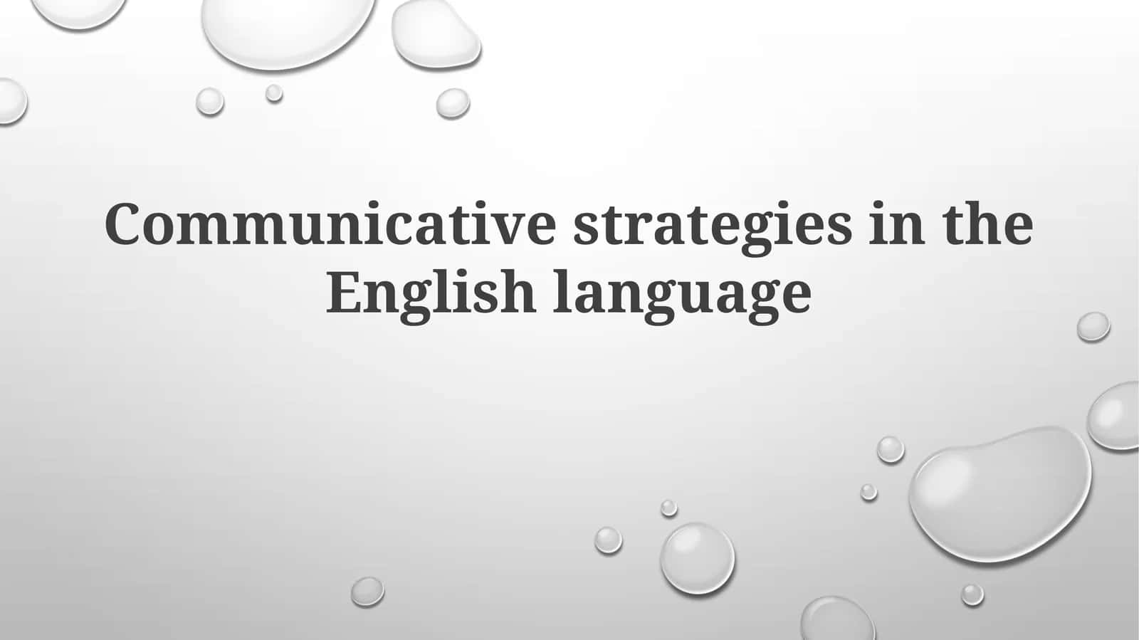 Communicative strategies in the English language
