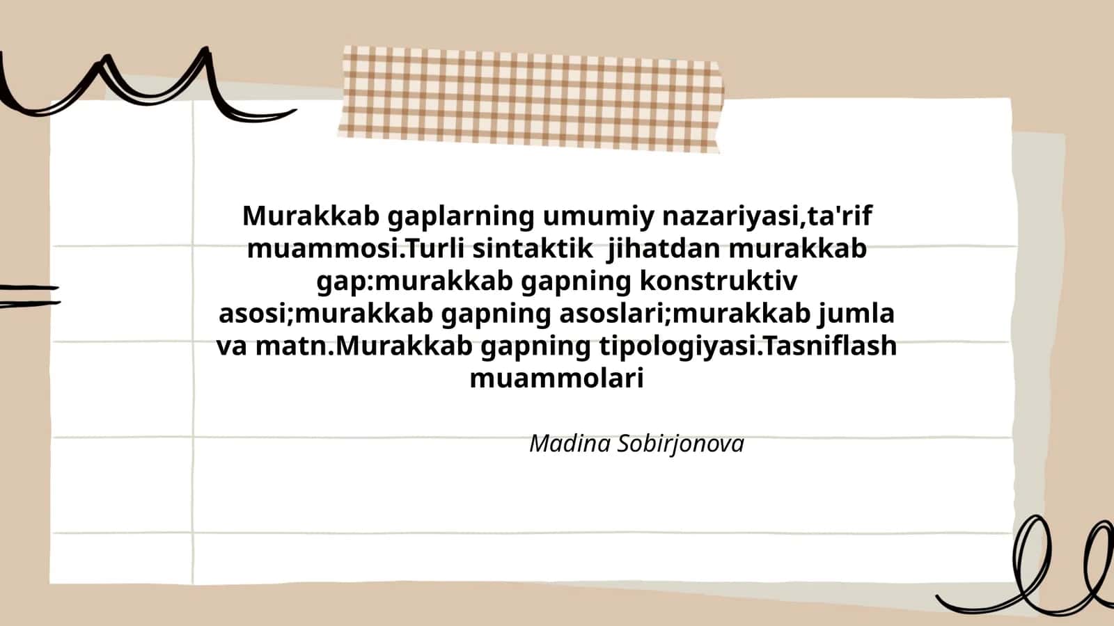 Murakkab gaplarning umumiy nazariyasi