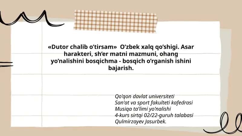 Dutor chalib o’tirsam