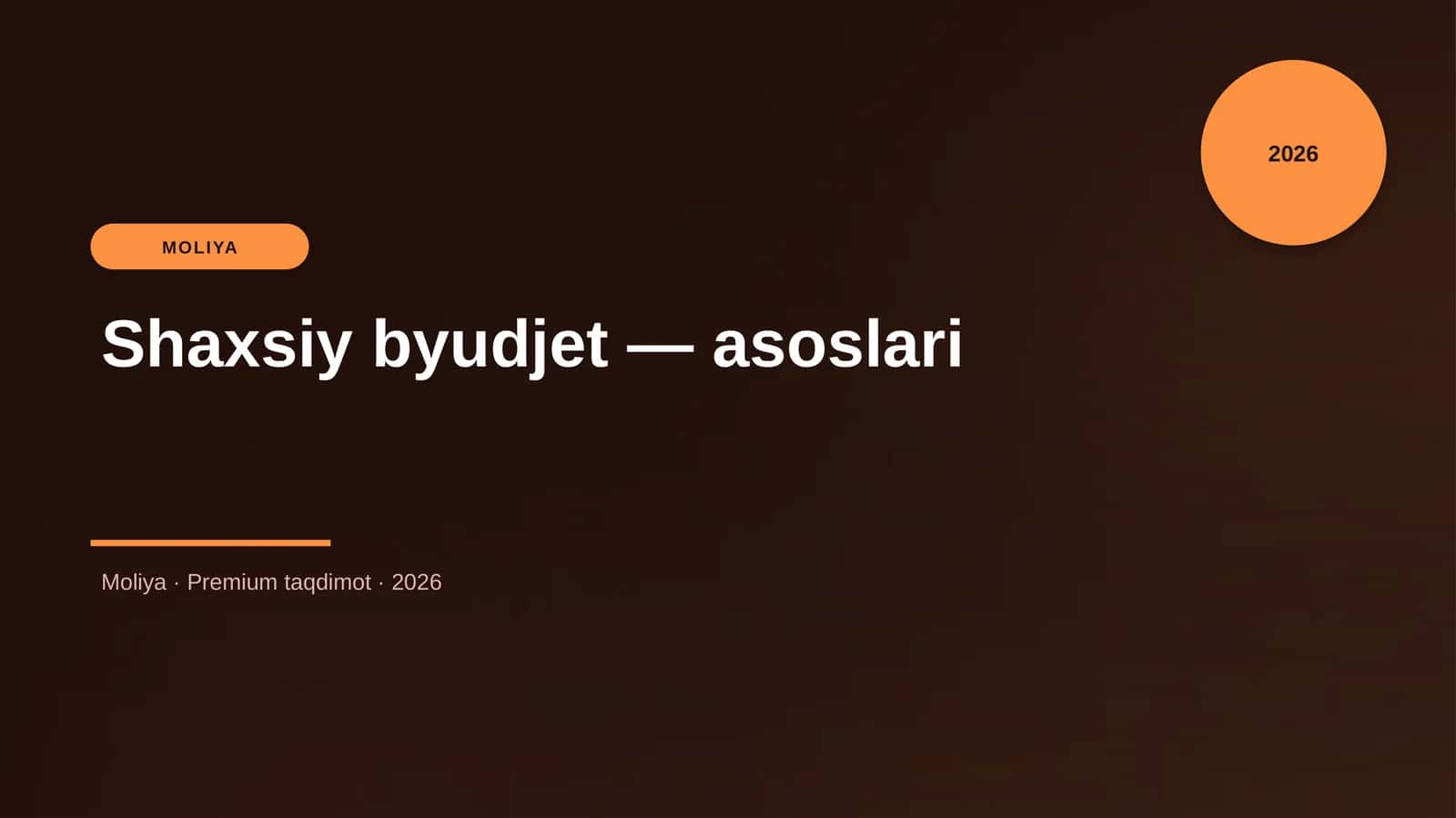 Shaxsiy byudjet — asoslari