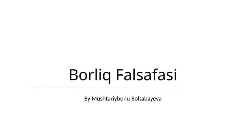 Borliq Falsafasi