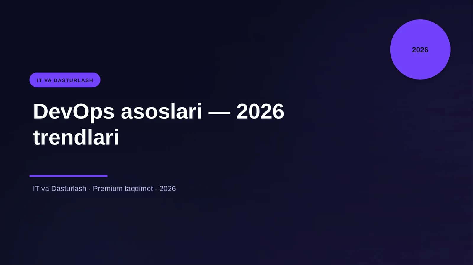 DevOps asoslari — 2026 trendlari