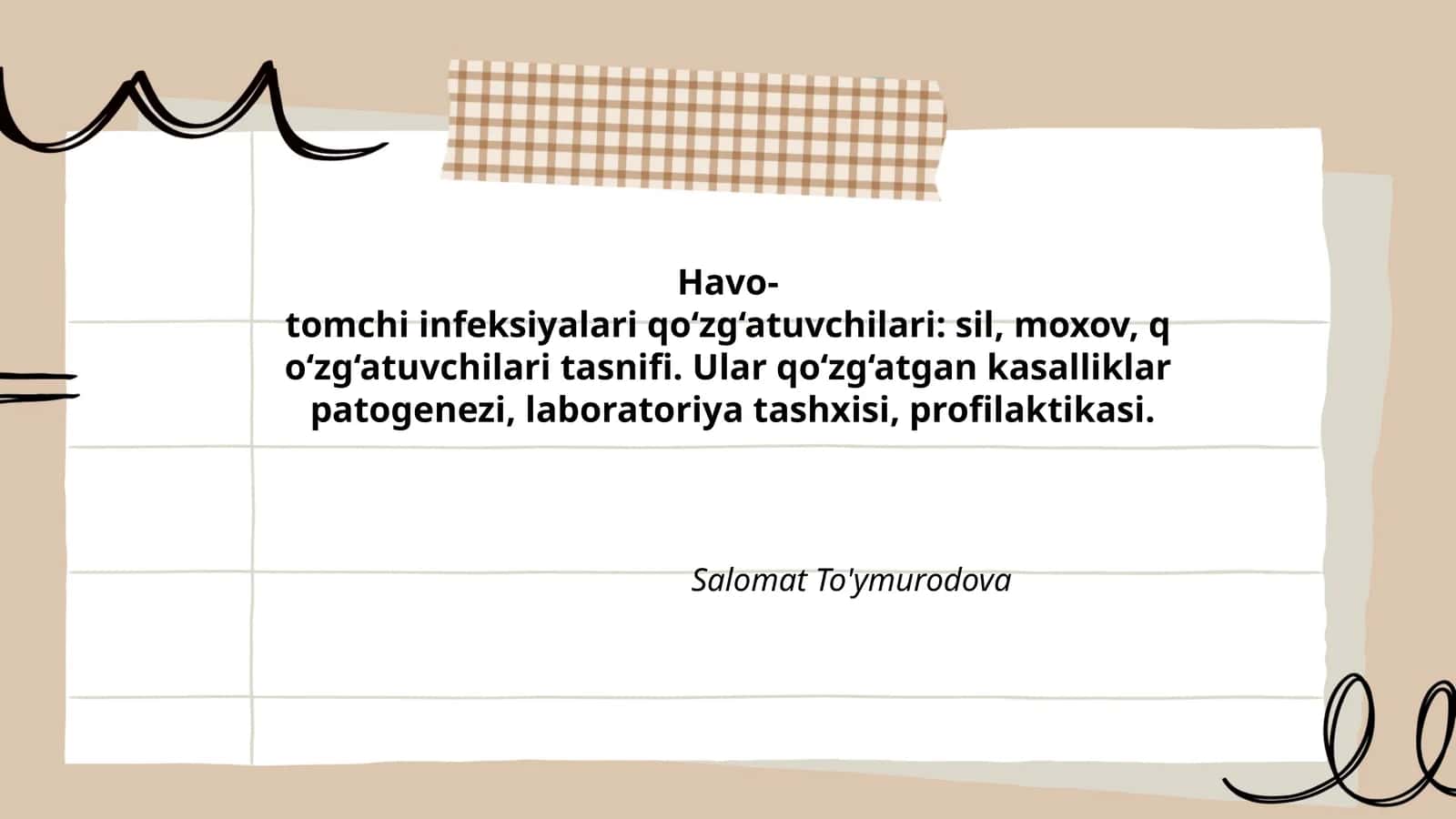 Havo-tomchi infeksiyalari qo‘zg‘atuvchilari: sil, moxov, qo‘zg‘atuvchilar tasnifi
