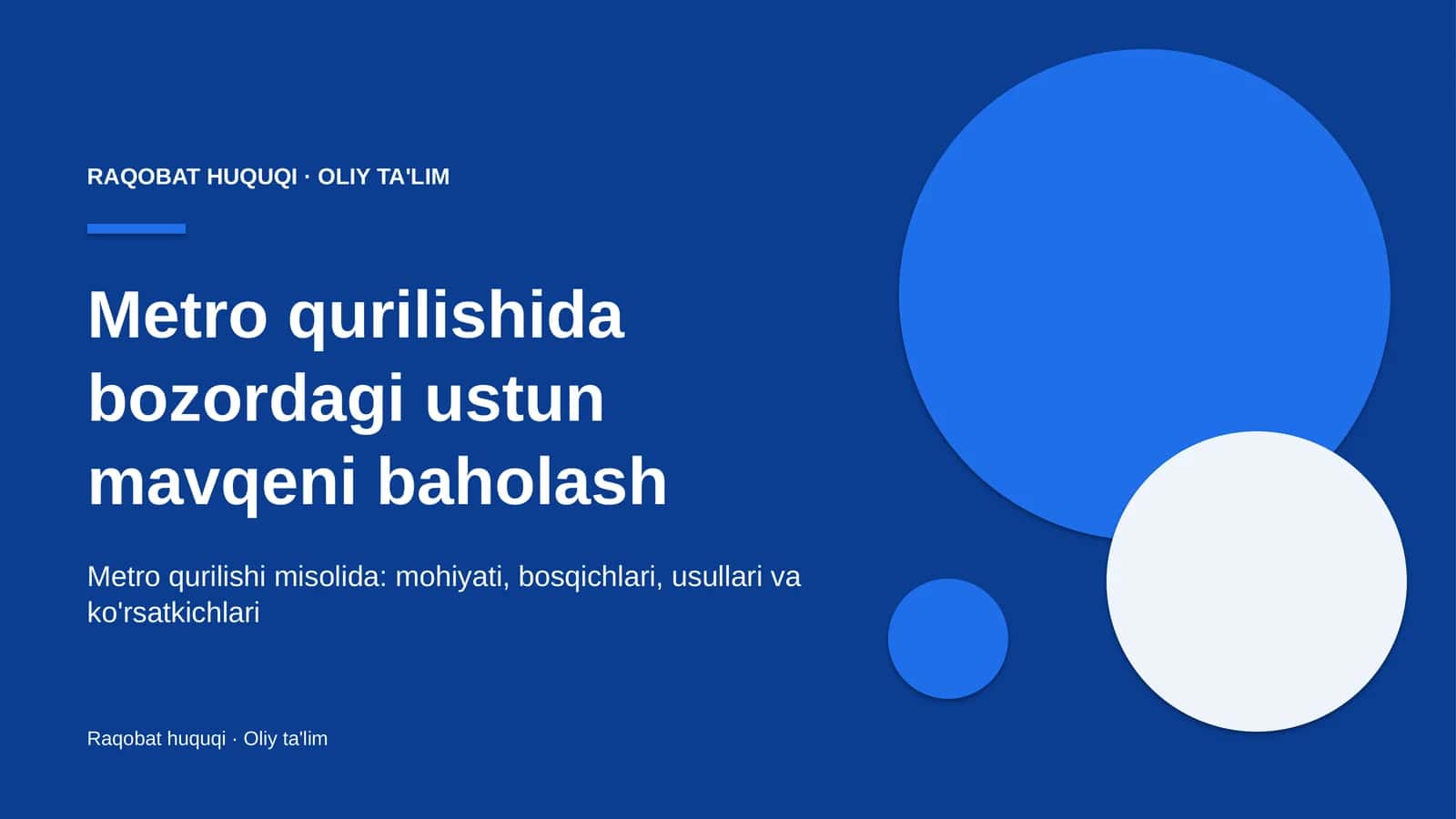 metro qurilishida bozordagi ustun mavqeni baholash 2201