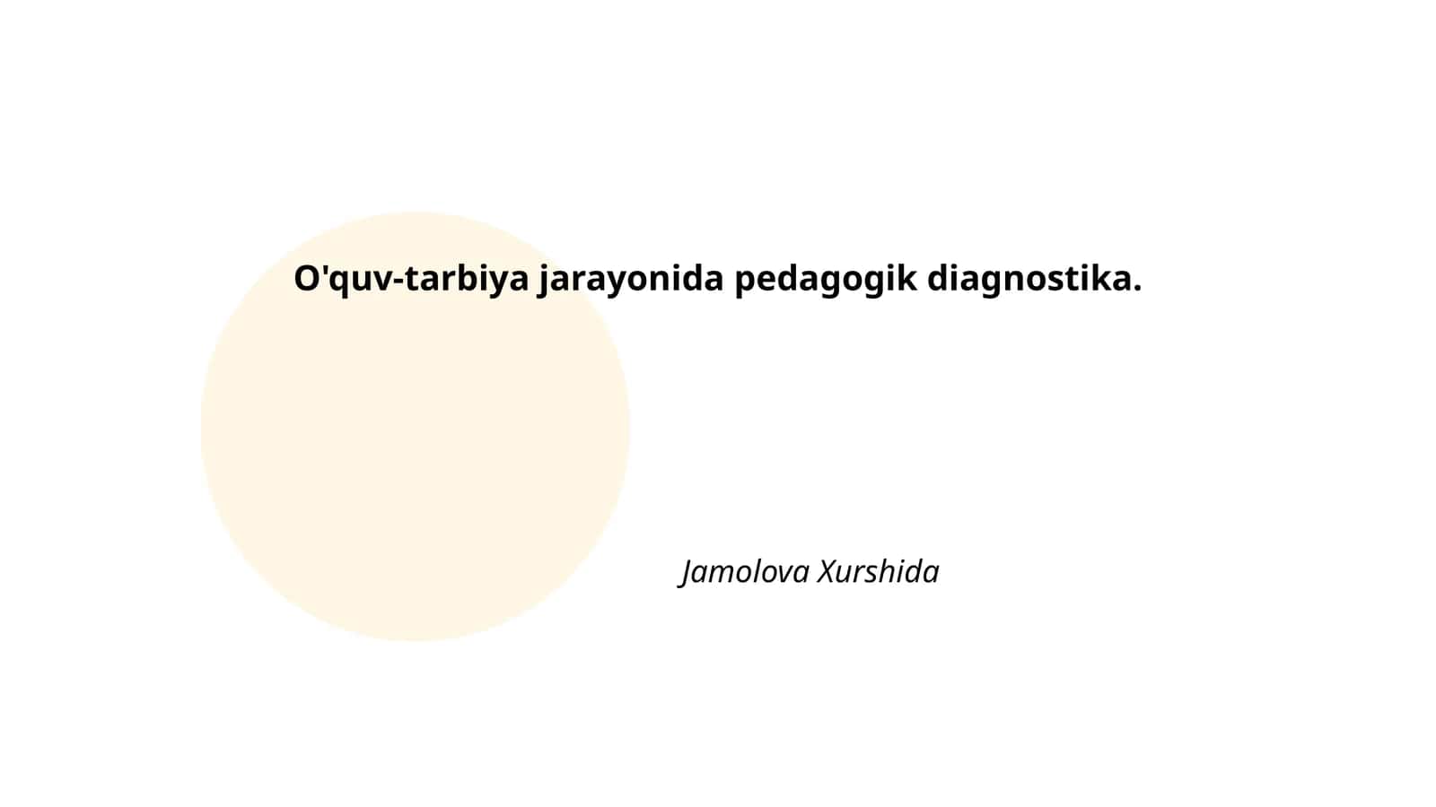 Pedagogik diagnostika tushunchasi