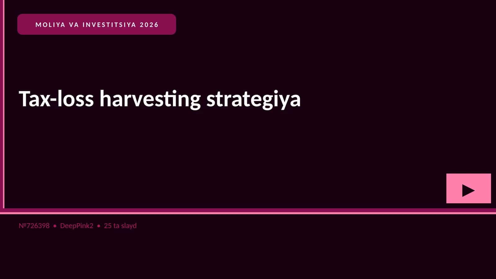 MOLIYA VA INVESTITSIYA 2026