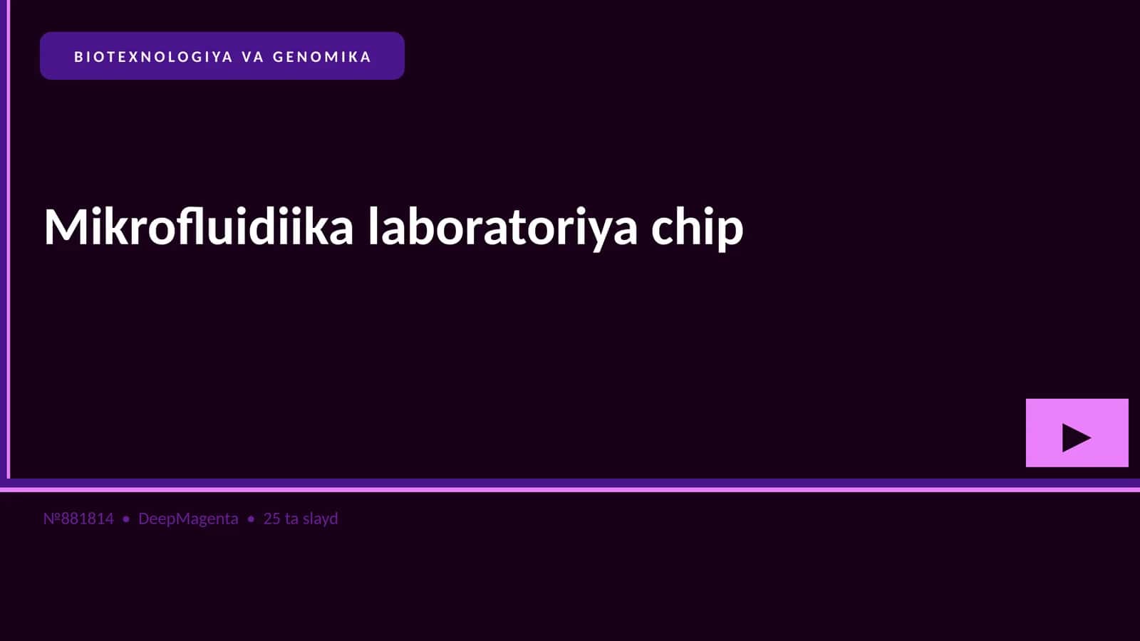 BIOTEXNOLOGIYA VA GENOMIKA
