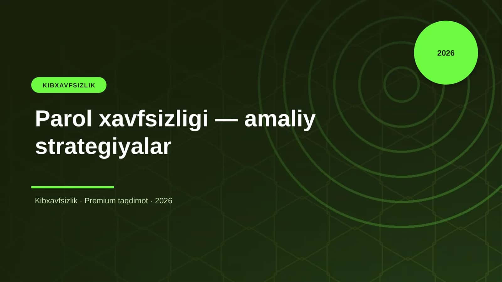 Parol xavfsizligi — amaliy strategiyalar
