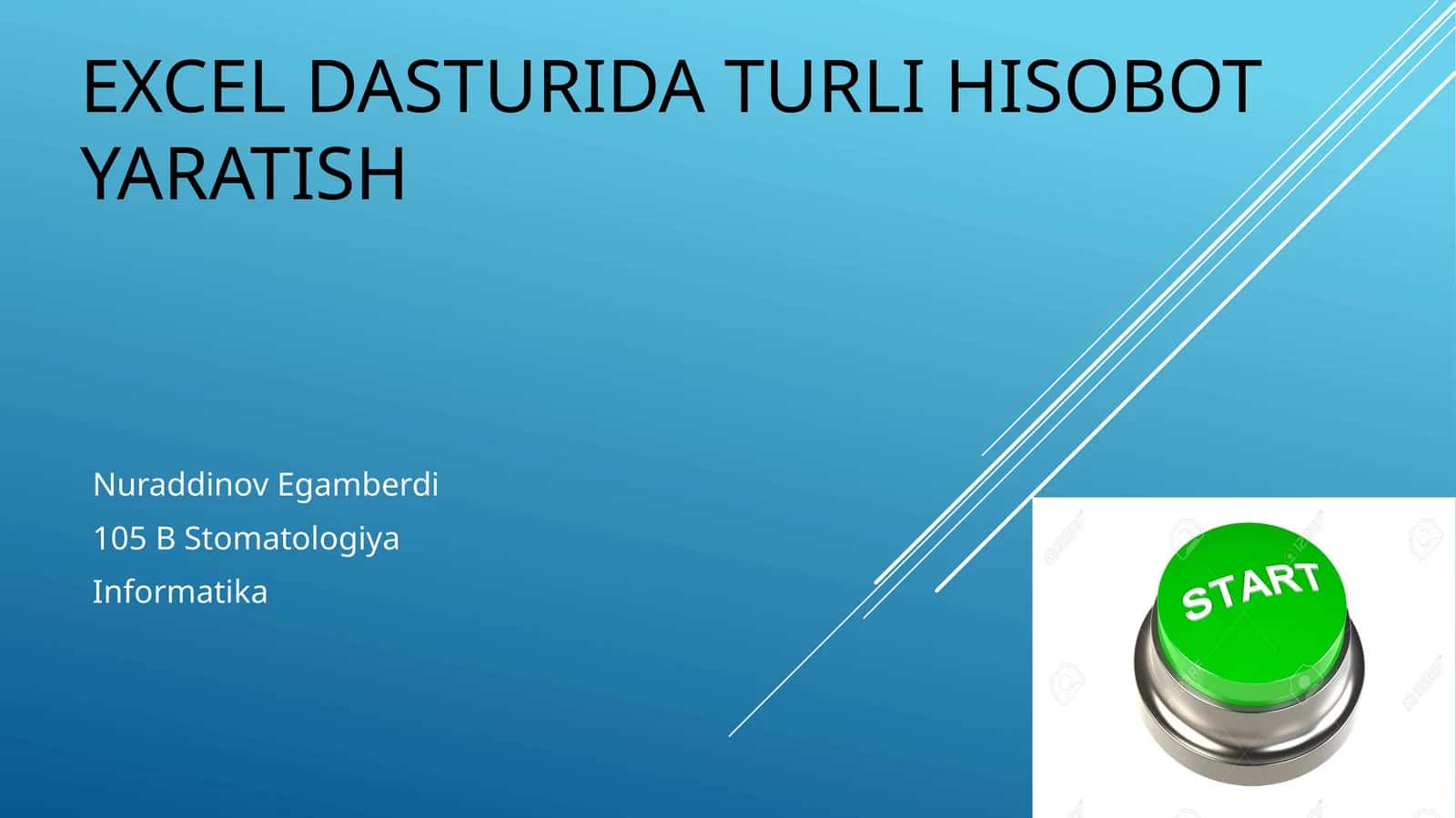Microsoft Excel dasturi haqida