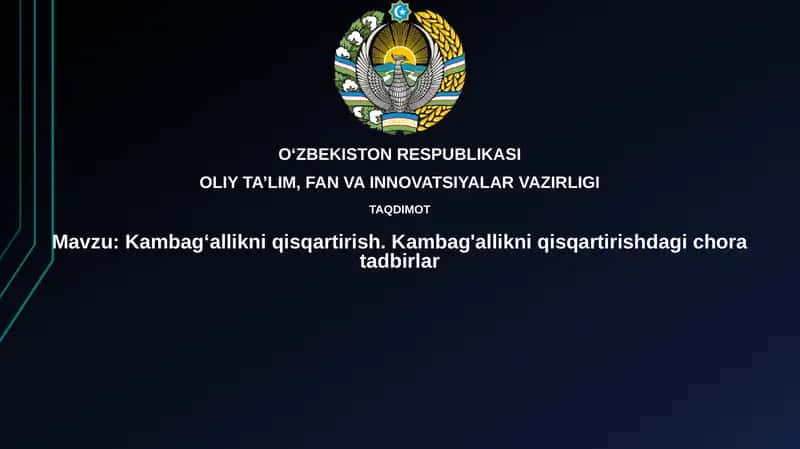 Kambag'allikni qisqartirish