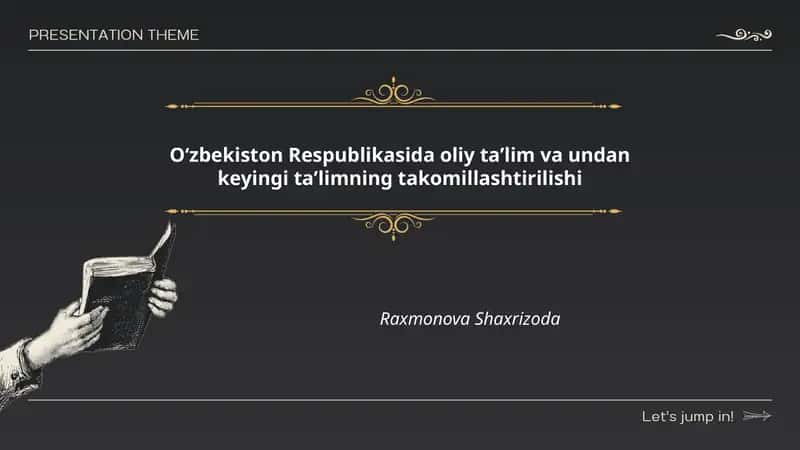 Oʻzbekiston Respublikasida oliy taʼlim va undan keyingi taʼlimning takomillashtirilishi