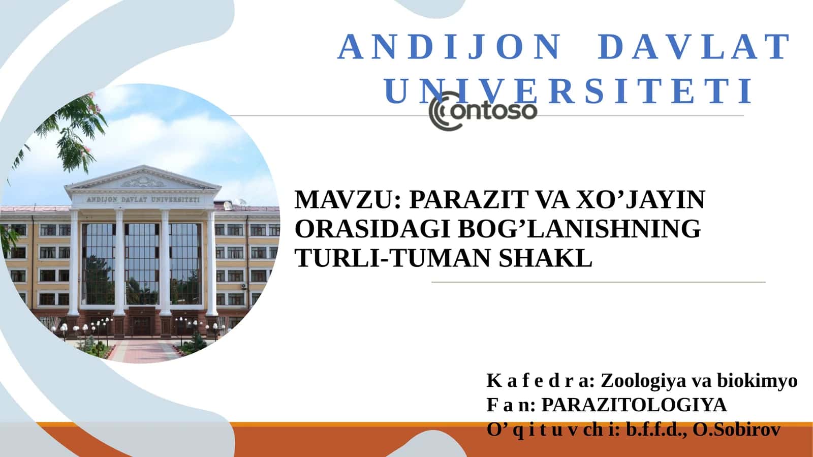 PARAZIT VA XO’JAYIN ORASIDAGI BOG’LANISHNING TURLI-TUMAN SHAKL
