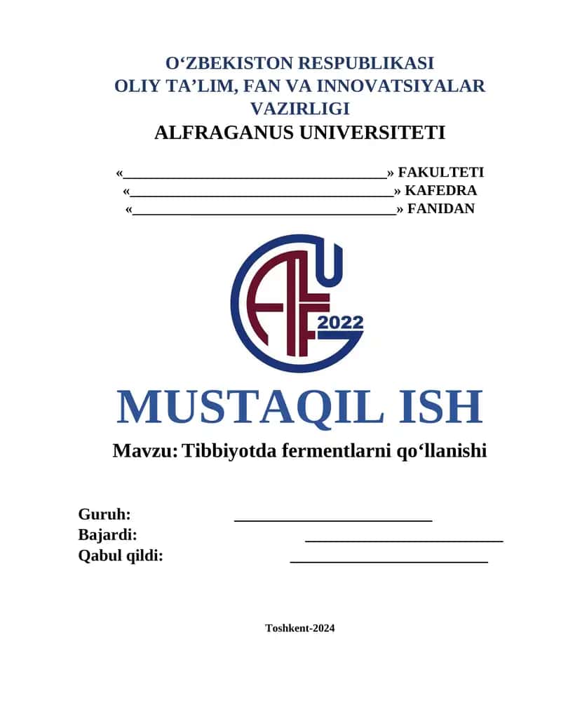 Tibbiyotda fermentlarni qoʻllanishi