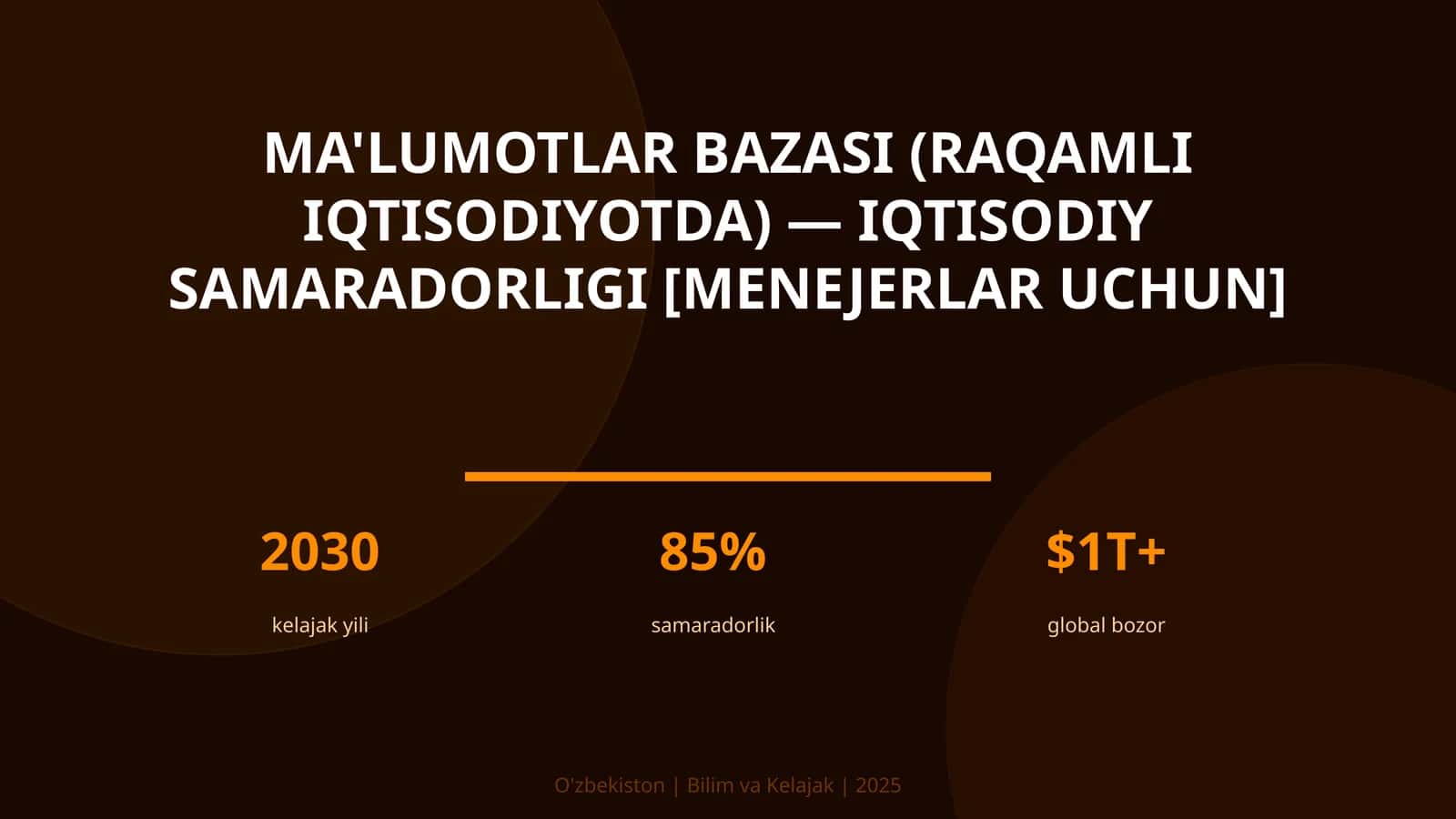 Ma'lumotlar bazasi (raqamli iqtisodiyotda) — iqtisodiy samaradorligi [menejerlar uchun]