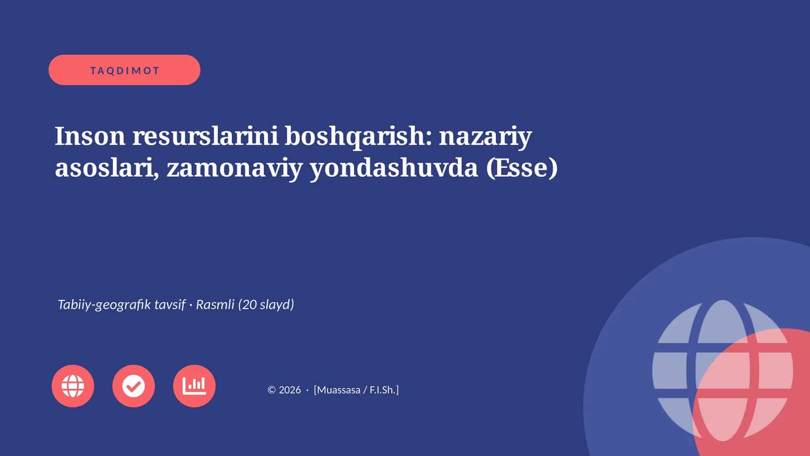 Inson resurslarini boshqarish: nazariy asoslari, zamonaviy yondashuvda (Esse)