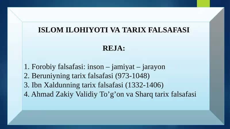 ISLOM ILOHIYOTI VA TARIX FALSAFASI