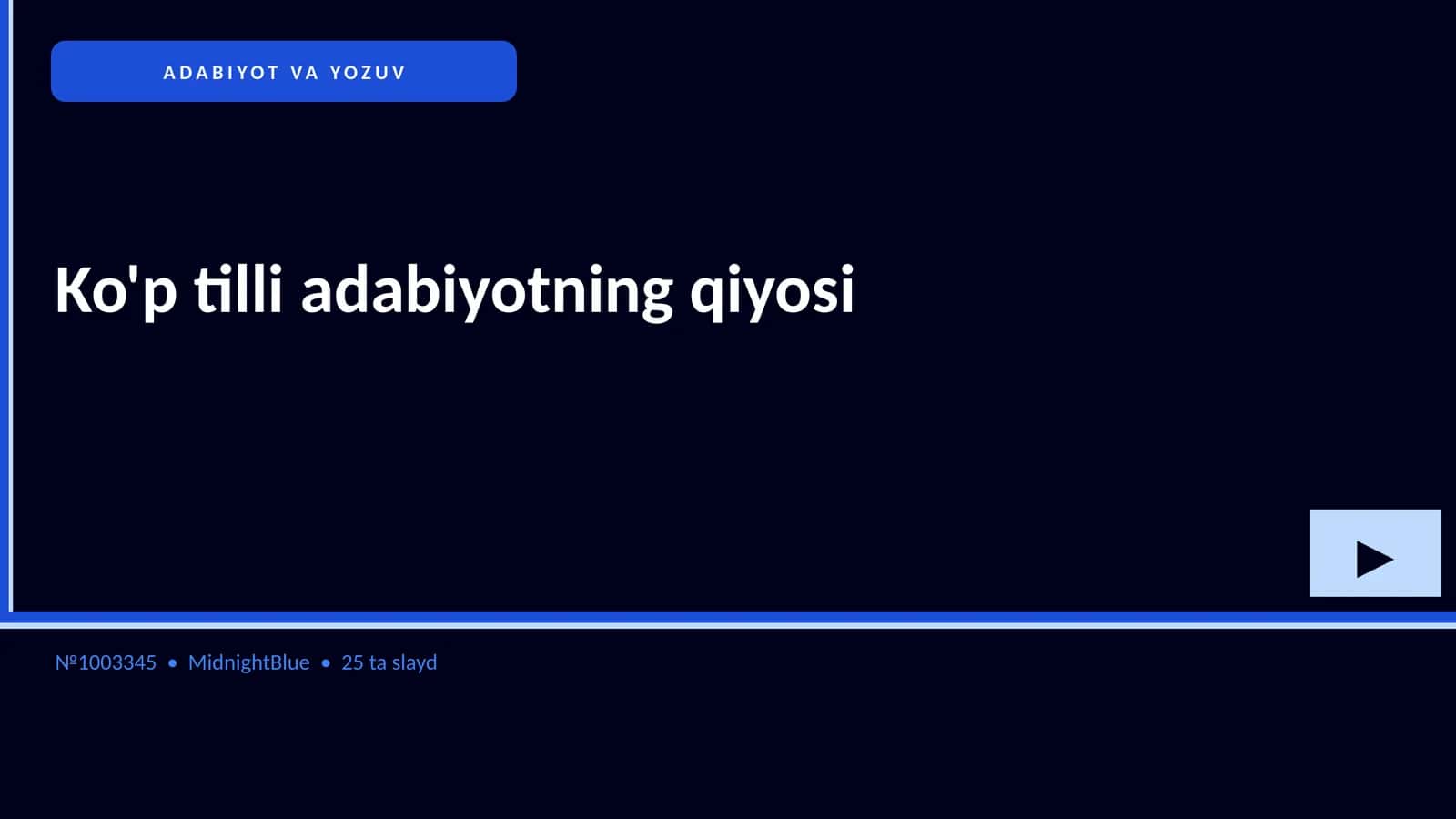 Ko'p tilli adabiyotning qiyosi