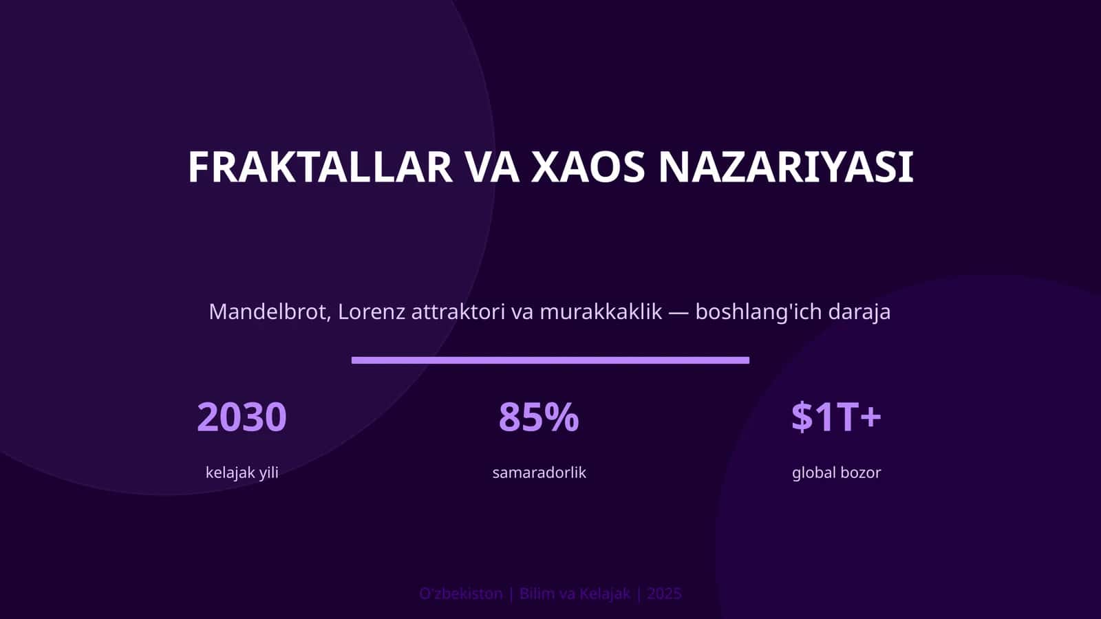 FRAKTALLAR VA XAOS NAZARIYASI