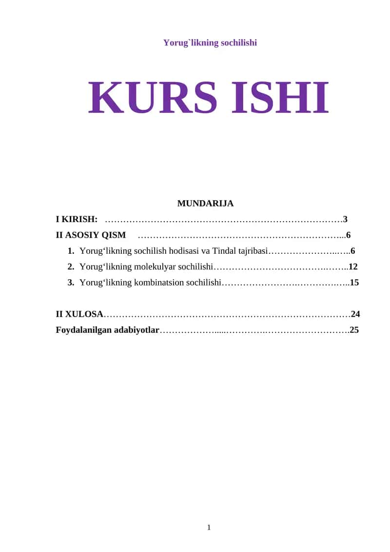 Yorug`likning sochilishi