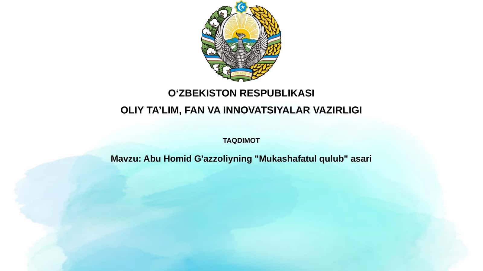 Abu Homid G'azzoliyning "Mukashafatulqulub" asari