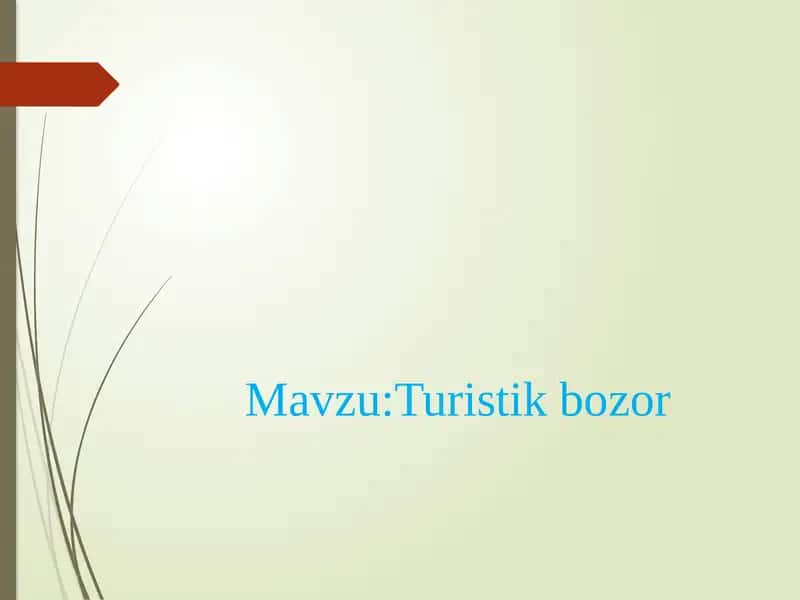 Turistik xizmatlar bozori