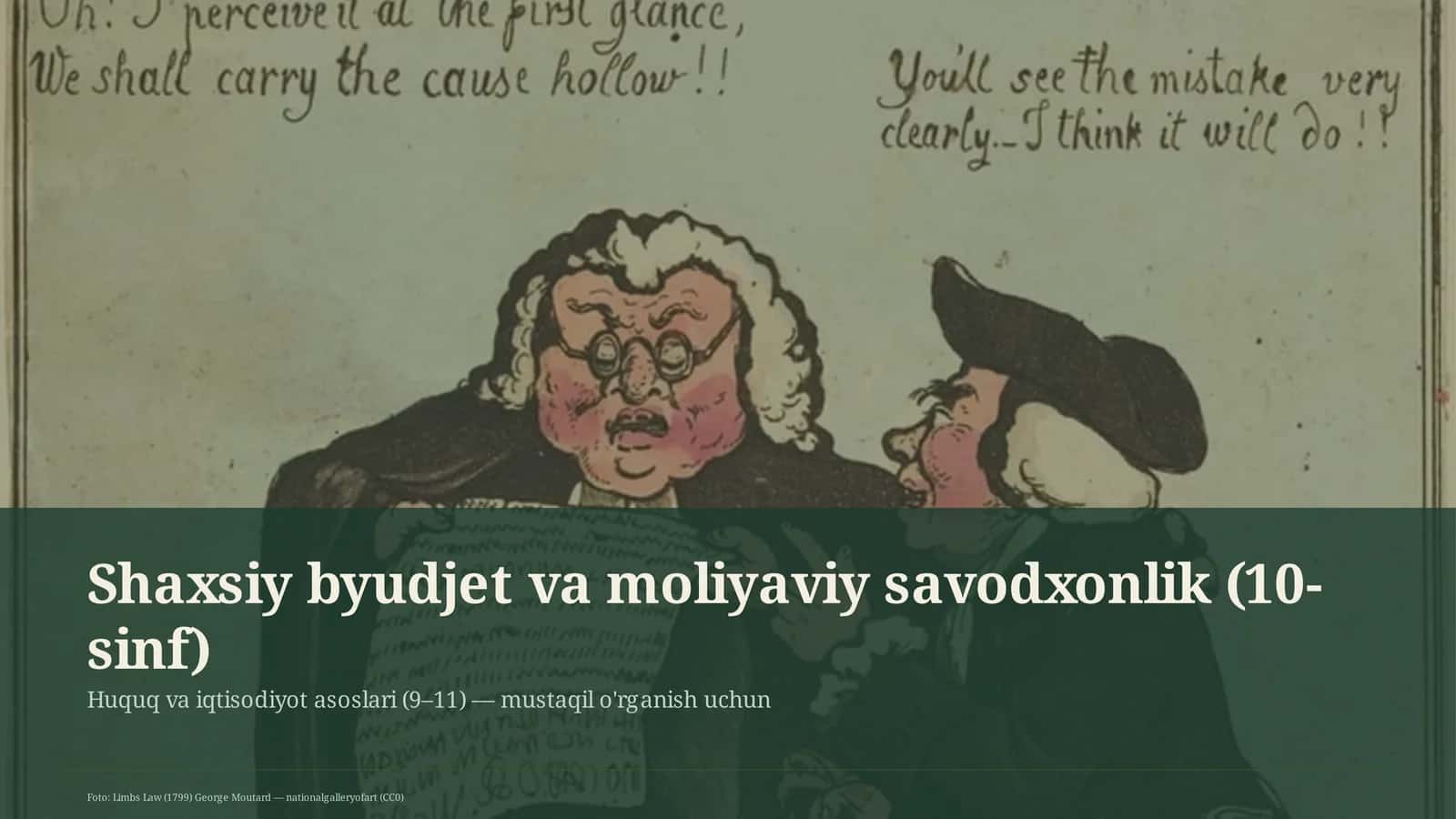 Shaxsiy byudjet va moliyaviy savodxonlik (10-sinf)