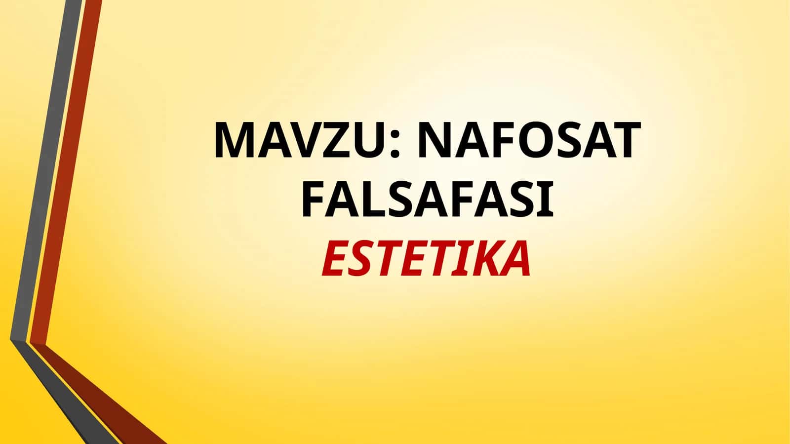 NAFOSAT FALSAFASI ESTETIKA