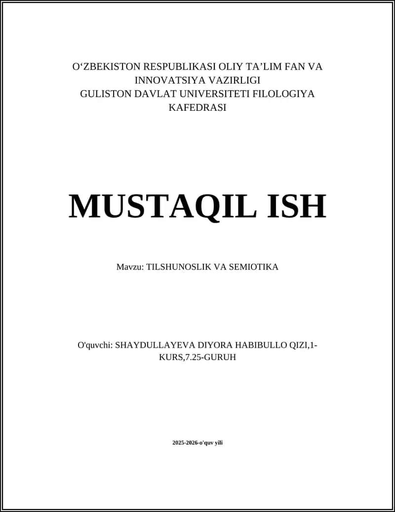 Semiotik Nuqtai Nazar