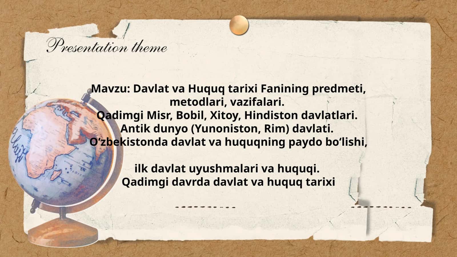 Davlat va Huquq Tarixi Fanining Predmeti, Metodlari, Vazifalari