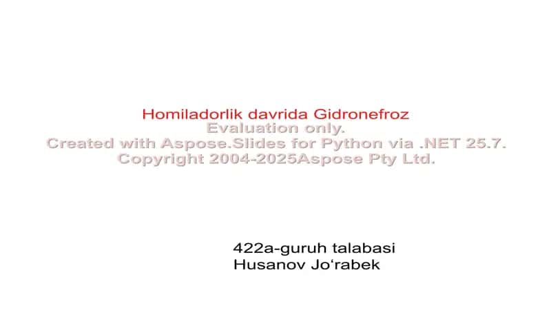 Homiladorlik davrida Gidronefroz