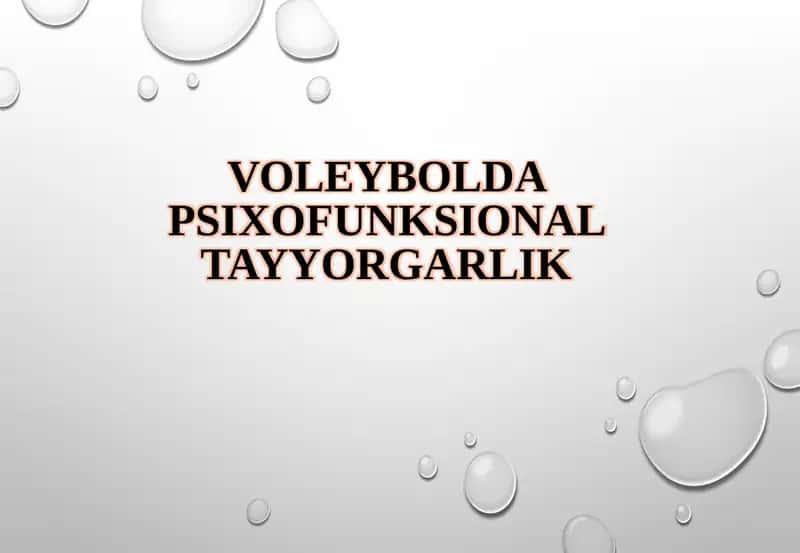 Voleybolda psixofunksional tayyorgarlik 1