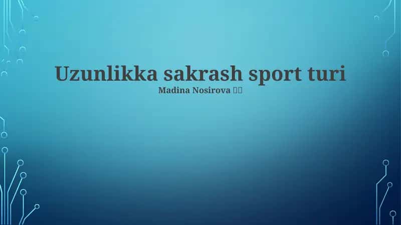 Uzunlikka sakrash sport turi